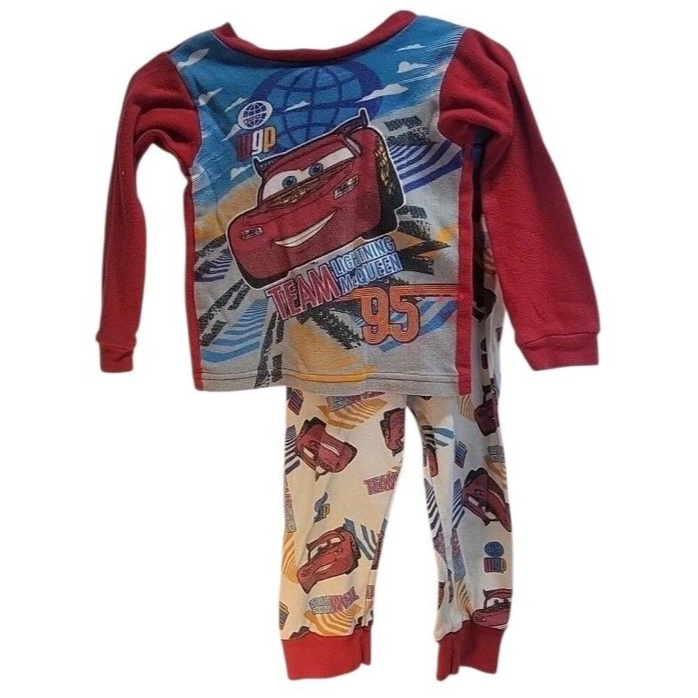 VTG Disney Pixar Cars Lightning McQueen Pj Set‎ 100% Cotton 24 months